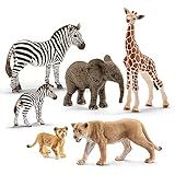 Schleich Wild Life, Safari Animal Toys for Kids Ages 3+, 6-Piece Mom and Baby Wild Animal Toy Set | Amazon (US)