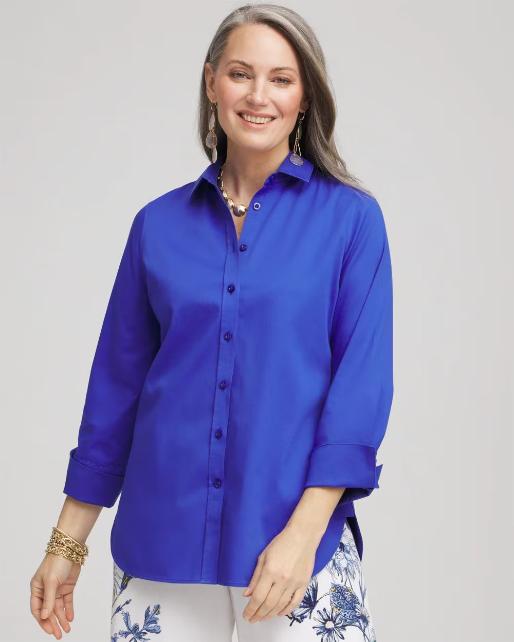 Stretch-Sateen Shirt | Chico's