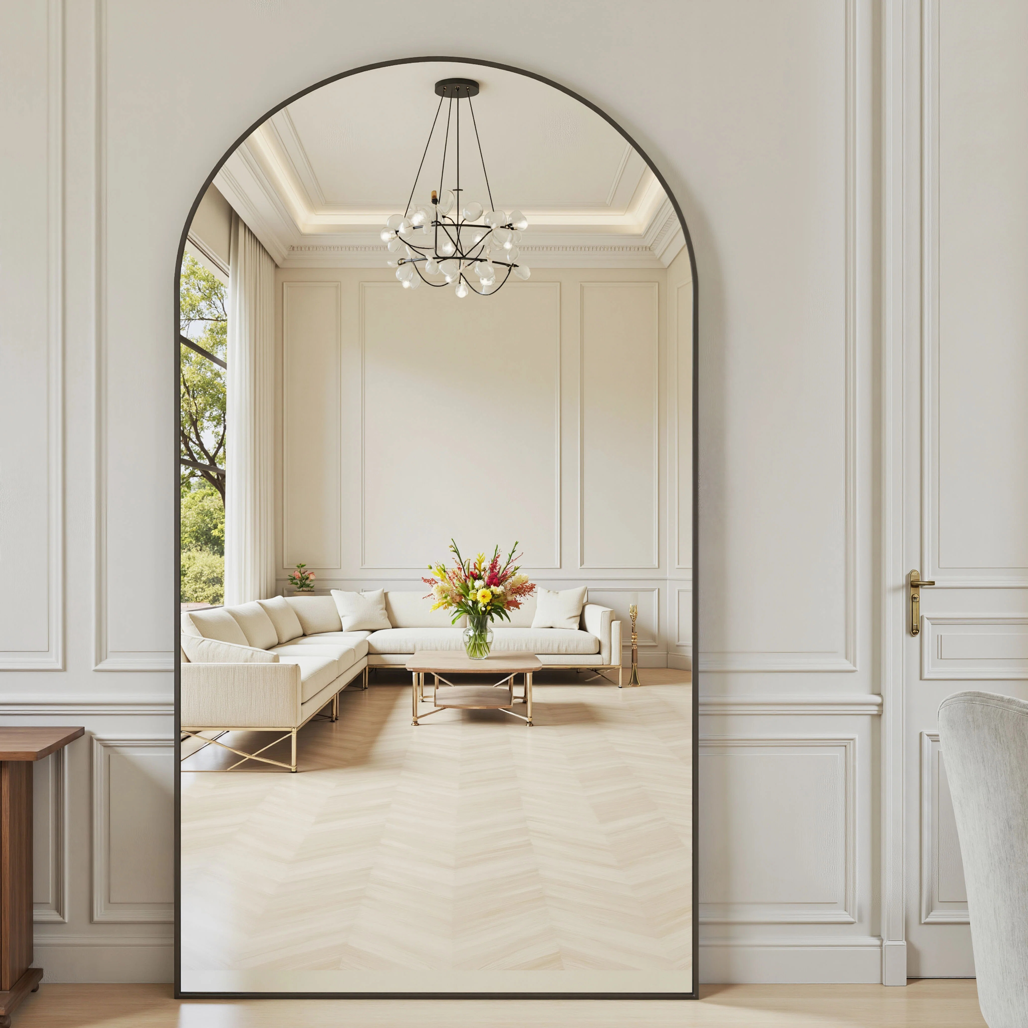 Large Oversized Arched Floor Mirror With Stand, Wall Mirror | Wayfair North America