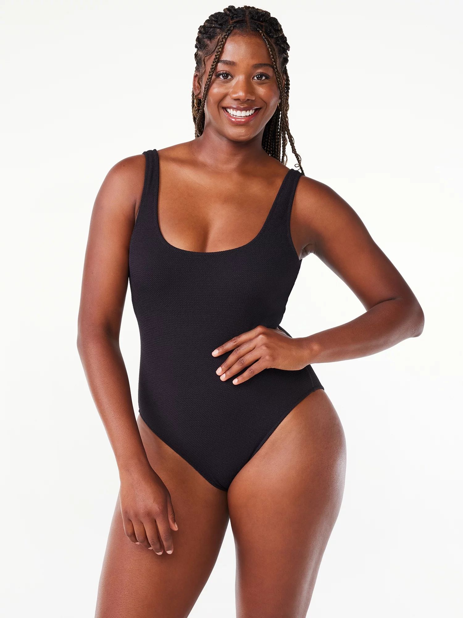 Love & Sports Women's Scrunchy Scooped Back Classic One-Piece Swimsuit | Walmart (US)
