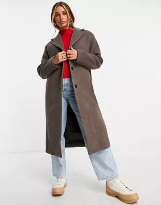 & Other Stories recycled wool mix coat in brown | ASOS | ASOS (Global)