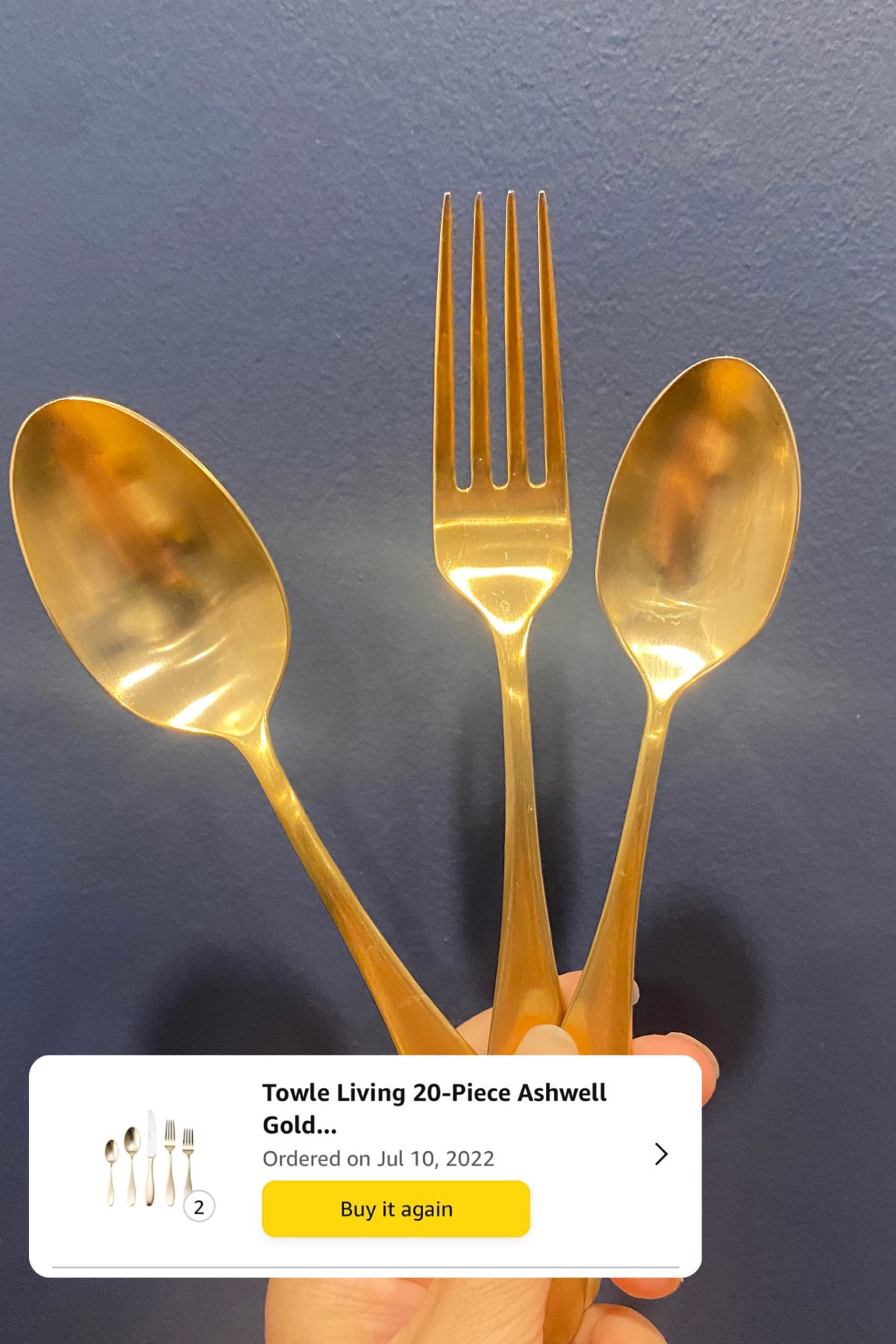 The BEST gold flatware! Dishwasher safe. 

Purchased this silverware set in 2022 and we constantly run it through the dishwasher with no issues! Ordering more sets so we have enough for guest. 

#LTKHome #LTKFamily #LTKParties