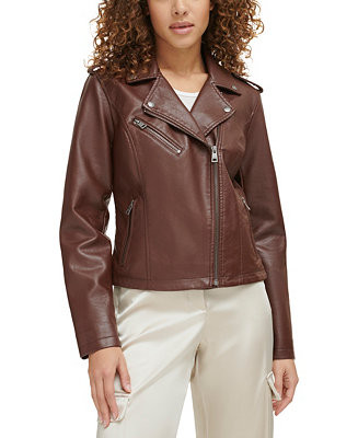 Levi's Women's Classic Faux Leather Asymmetrical Moto Jacket - Macy's | Macy's