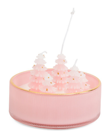 Five Pine Trees In Glass Dish Scented Candle | TJ Maxx