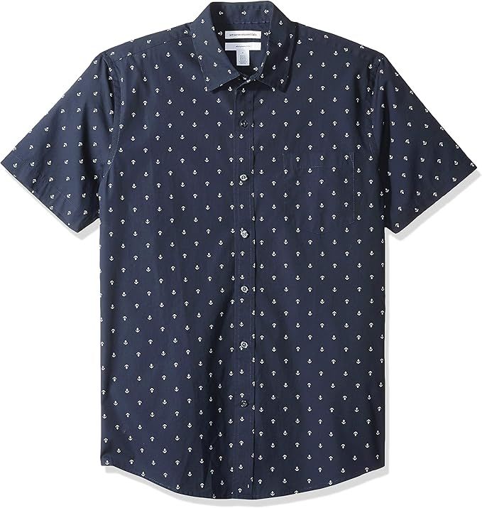 Amazon Essentials Men's Slim-fit Short-Sleeve Print Shirt | Amazon (US)