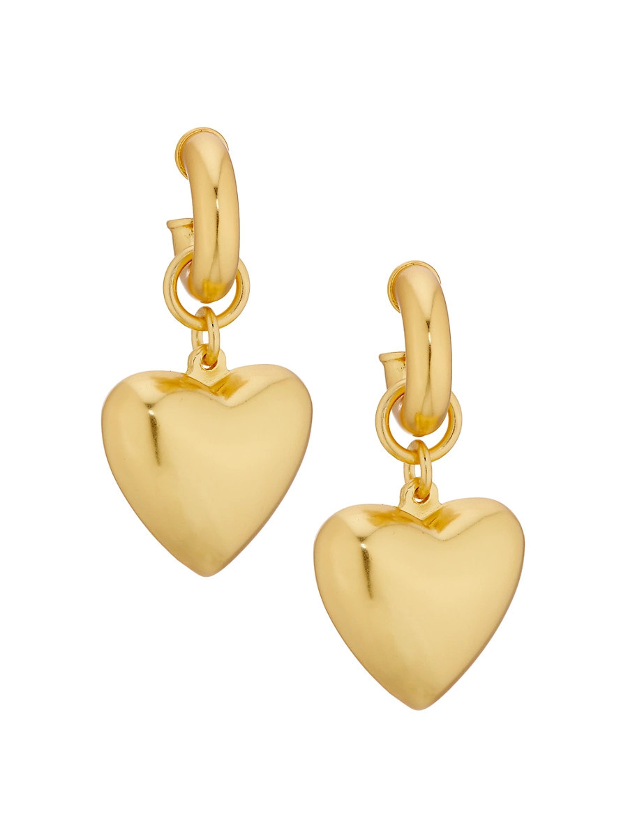 Women's Heart & Soul Goldtone Drop Earrings - Semi Shiny Gold | Saks Fifth Avenue