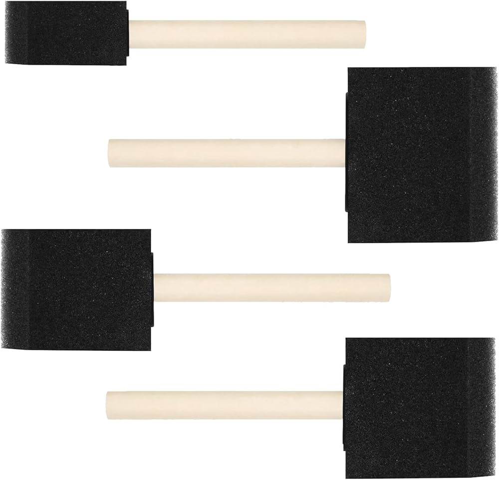 4 PCS Foam Paint Brushes Set, 1" 1.57" 2" 3" Sponge Paint Brush with Wooden Handle, Sponge Painti... | Amazon (US)