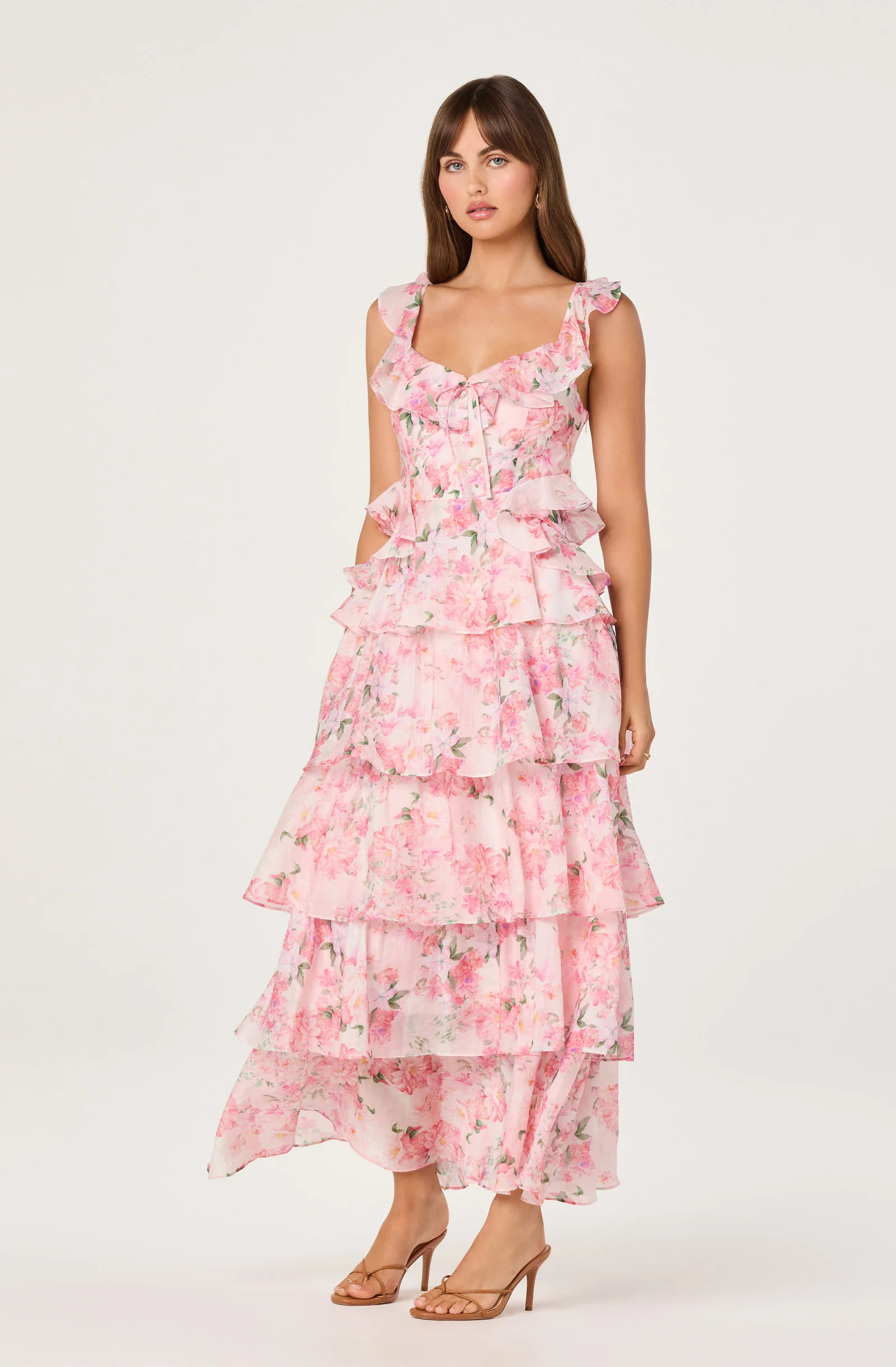 Adessa Floral Ruffle Tiered Maxi Dress | ASTR The Label (US)
