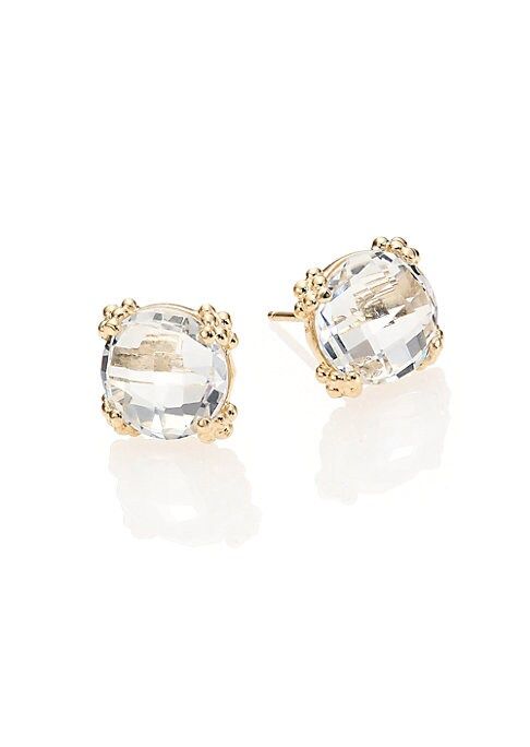 Dew Drop White Topaz & 14K Yellow Gold Stud Earrings | Saks Fifth Avenue