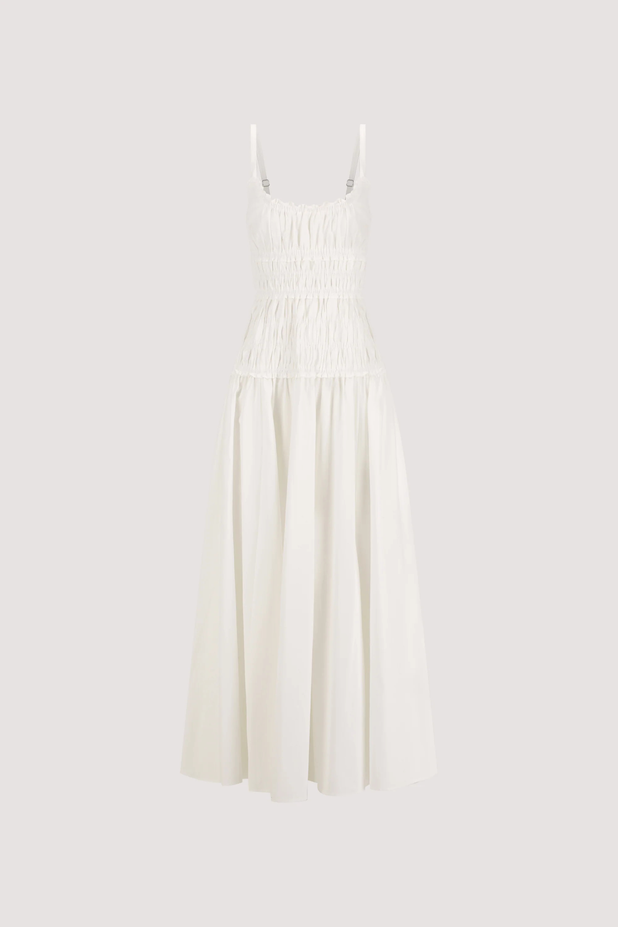TOBY WHITE COTTON MIDI DRESS | DISSH