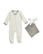 Newborn Boy Footed Dog Coveralls With Hat | Marshalls