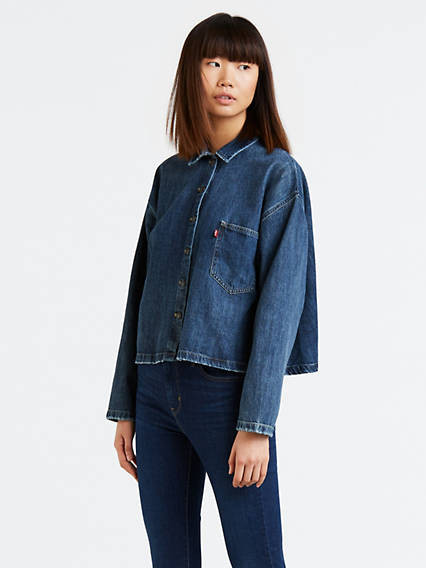 Levi's Midori Cropped Denim Shirt - Women's S | LEVI'S (US)