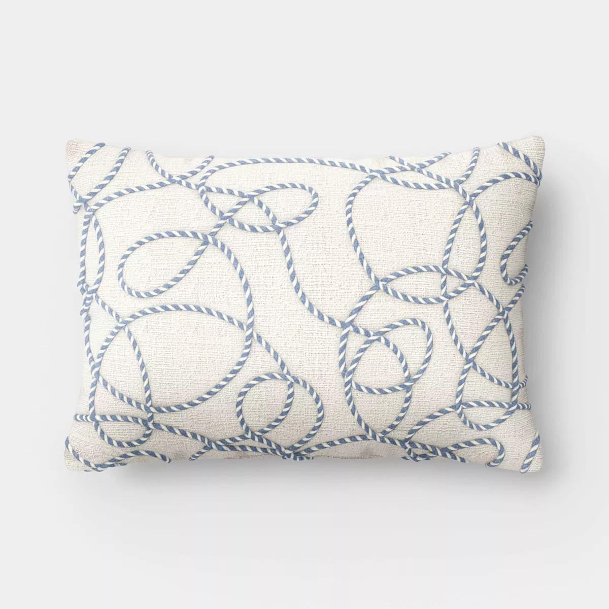 14"x20" Embroidered Rope Nautical Outdoor Throw Pillow Ivory - Threshold™ designed with Studio ... | Target