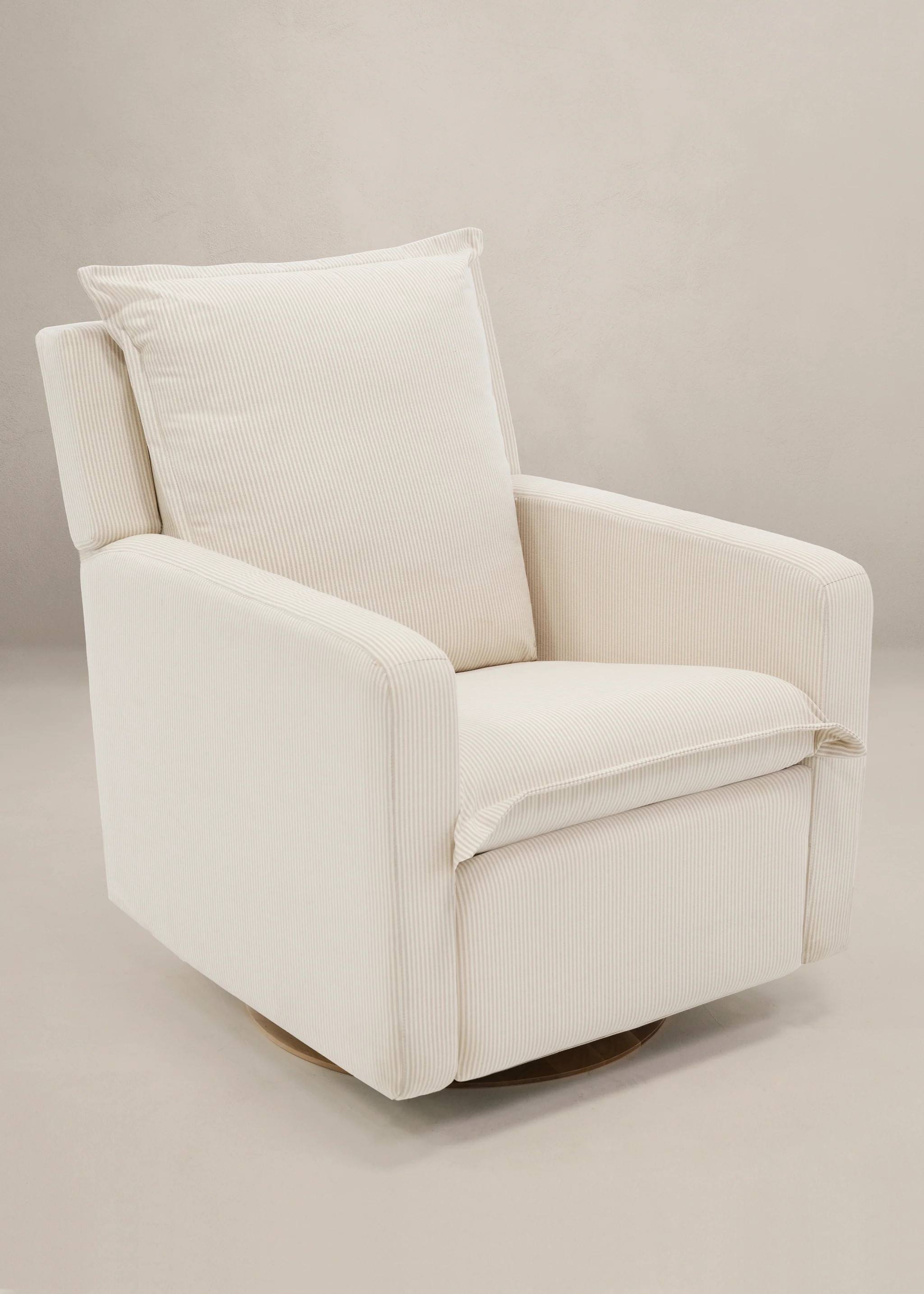 Flynn \u2013 Gliding Swivel Nursery Recliner - Pebble Stripe | Oilo Studio