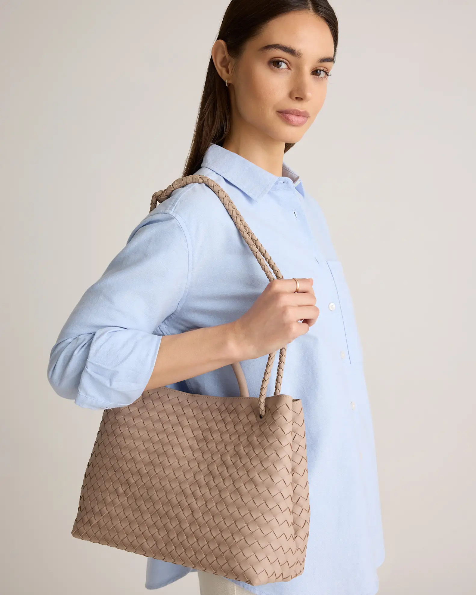 Italian Leather Handwoven Satchel | Quince