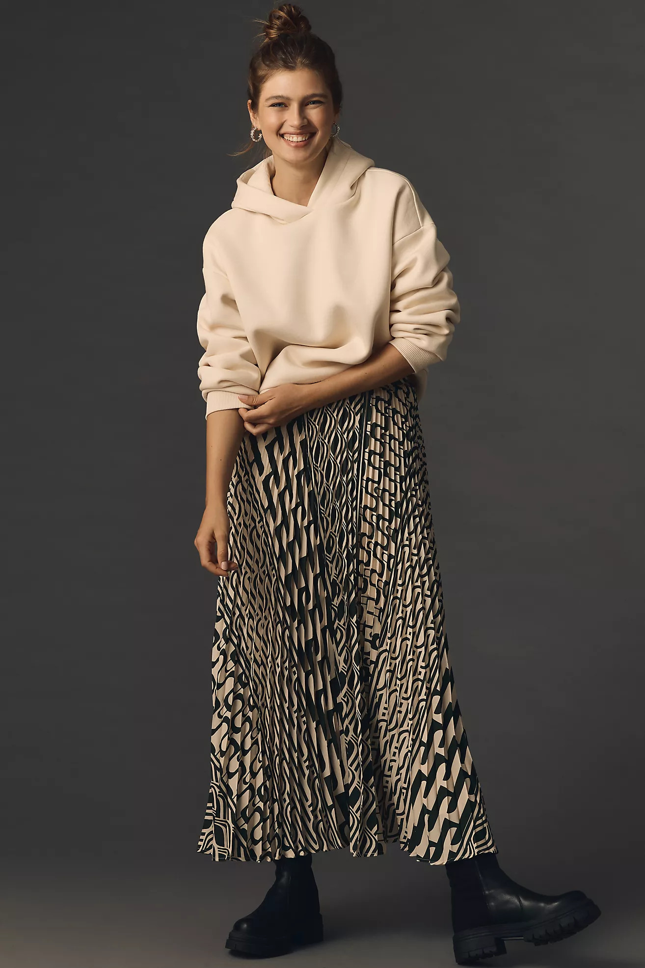 The Isobel Silky Pleated Skirt by Maeve | Anthropologie (US)
