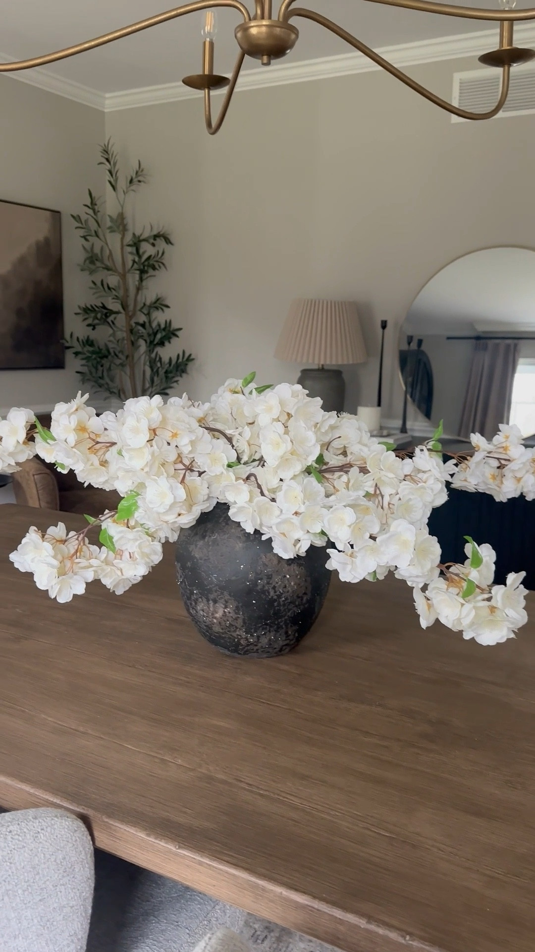 Shot my very favorite spring stems from Afloral. These faux cherry blossoms will brighten any space! They are so full and bouncy and beautiful🤍 #afloral 

#LTKHome