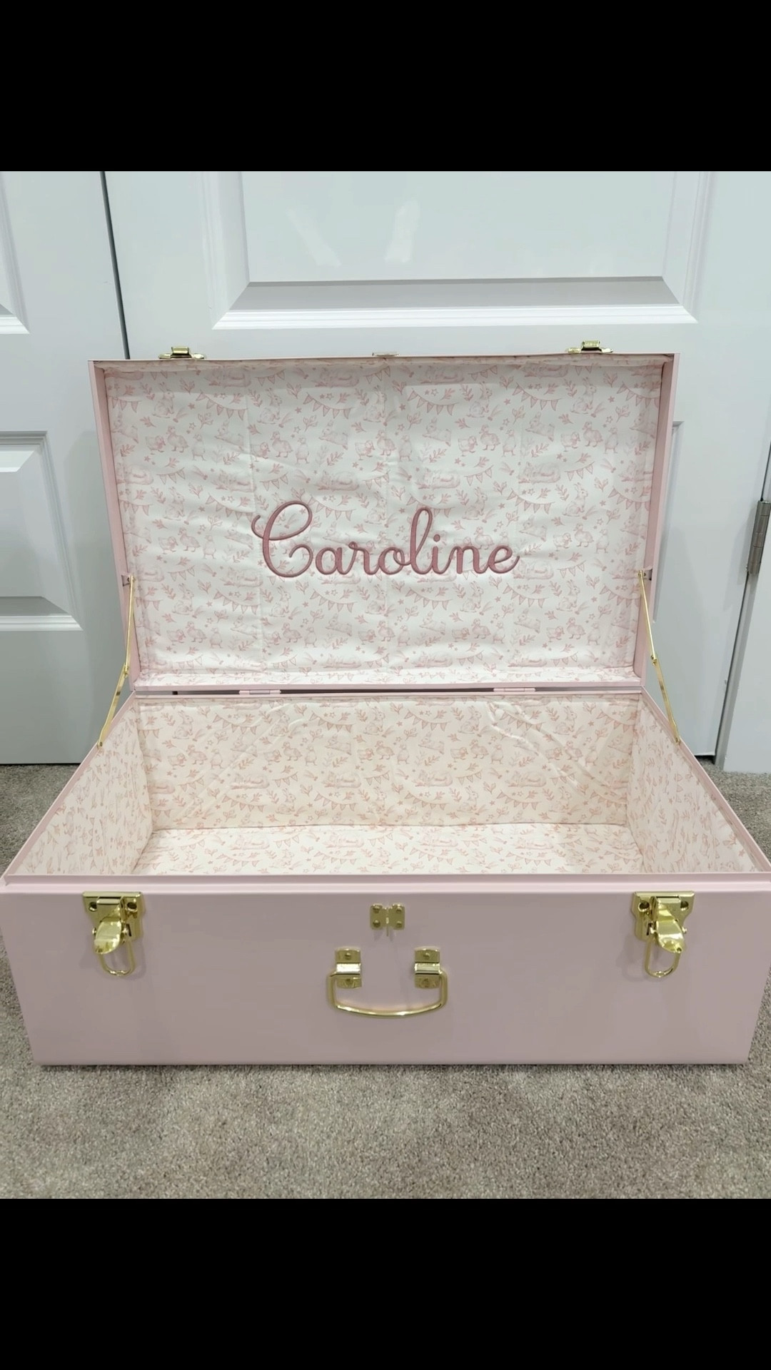 Absolutely love this trunk we got Caroline for Christmas!! We purchased the grand truck, which is the biggest size, and it is sooo roomy! There are two smaller options that will fit on dressers. This would be a perfect Valentine’s Day gift! 

#LTKBaby #LTKKids #LTKmomlife