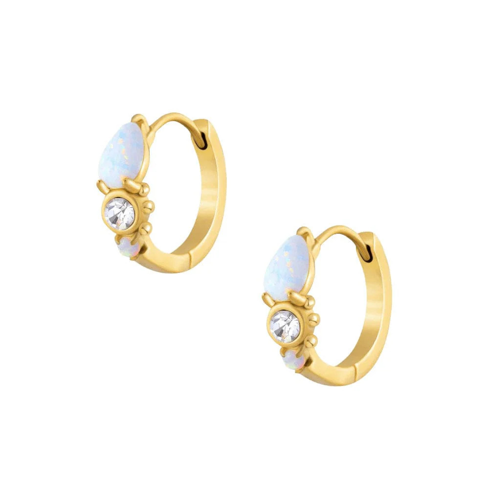 Mirabel Opal Hoop Earrings | Bohomoon UK