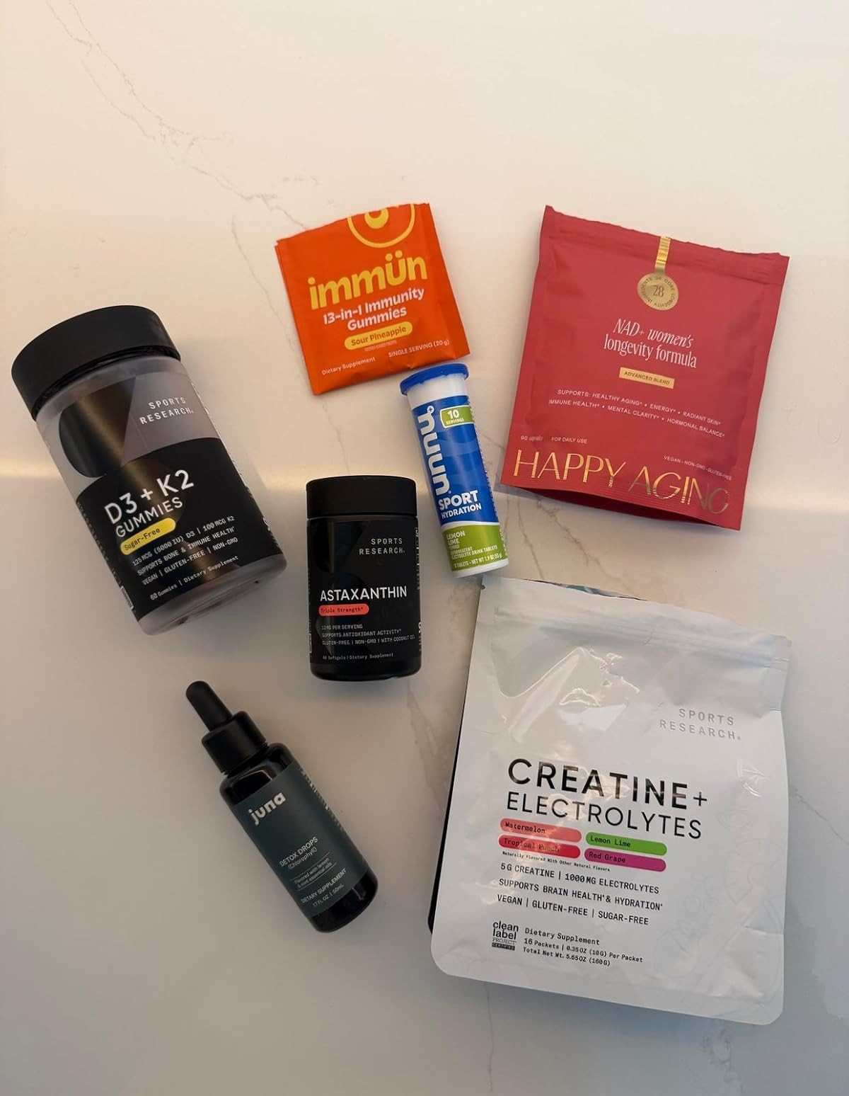 A few of my current wellness favorites that I've been incorporating into my daily routine. From creatine and electrolytes to vitamin D3 + K2, astaxanthin, and other supplements, these are the products I've been trying as I focus on staying consistent with my health and wellness habits.
wellness favorites, daily supplements, creatine and electrolytes, vitamin D3 K2, astaxanthin, women's wellness, supplement routine, Sports Research, hydration essentials, healthy aging, wellness over 40, daily wellness routine, annabrstyle