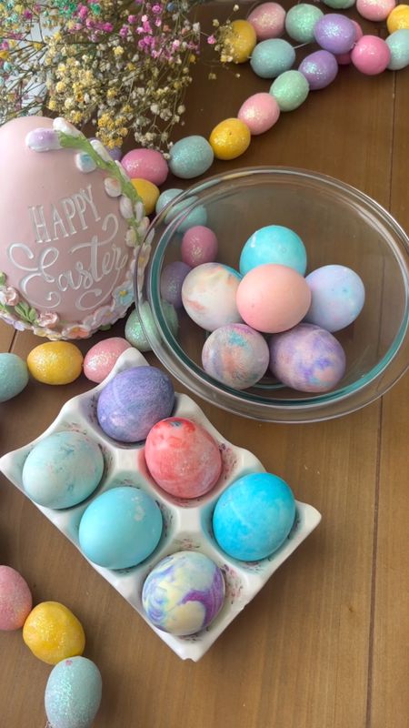Cool Whipped Cream Dyed Easter Eggs - So easy, colorful and fun for an Easter dinner table🙂🙂

#LTKhome #LTKparties #LTKSeasonal