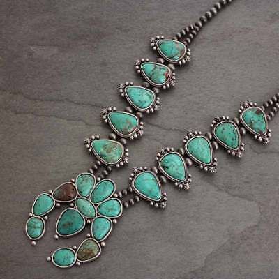 *NWT* Full Squash Blossom Natural Turquoise Necklace-7317250089  | eBay | eBay US