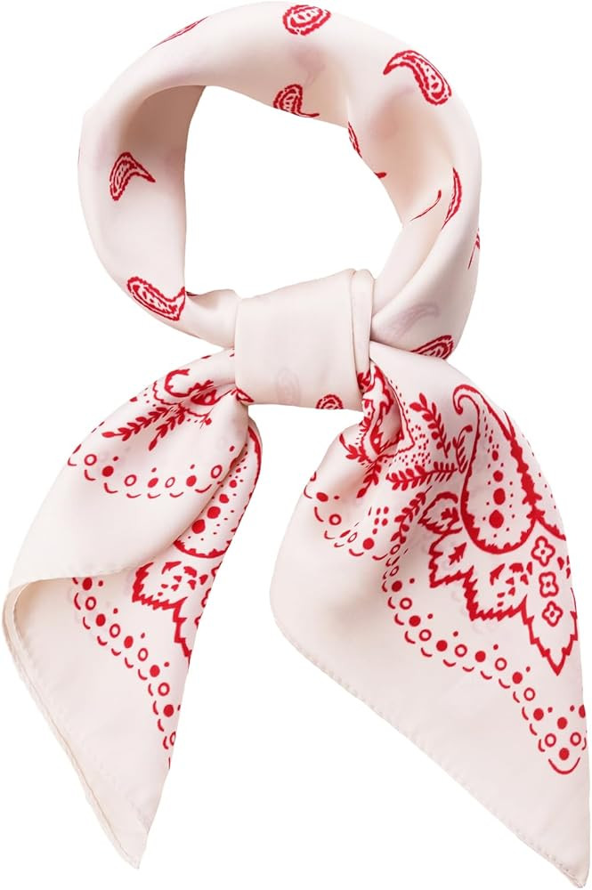 27.5” Satin Fashion Scarf - Silk Like Medium Sqaure Neckerchief Scarf | Silky Head Scarf Bandan... | Amazon (US)
