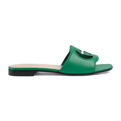 Gucci Women's Interlocking G cut-out slide sandal | Gucci (US)