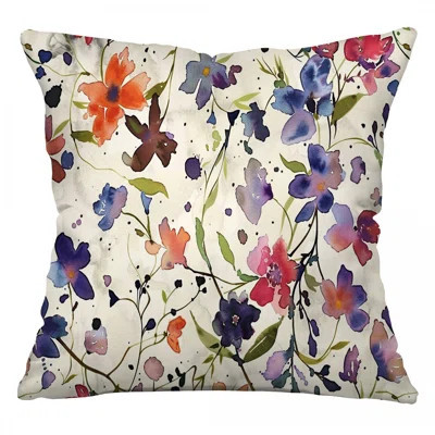 Floral pattern Throw Pillow, Botanical Cotton Twill Pillows | Wayfair North America