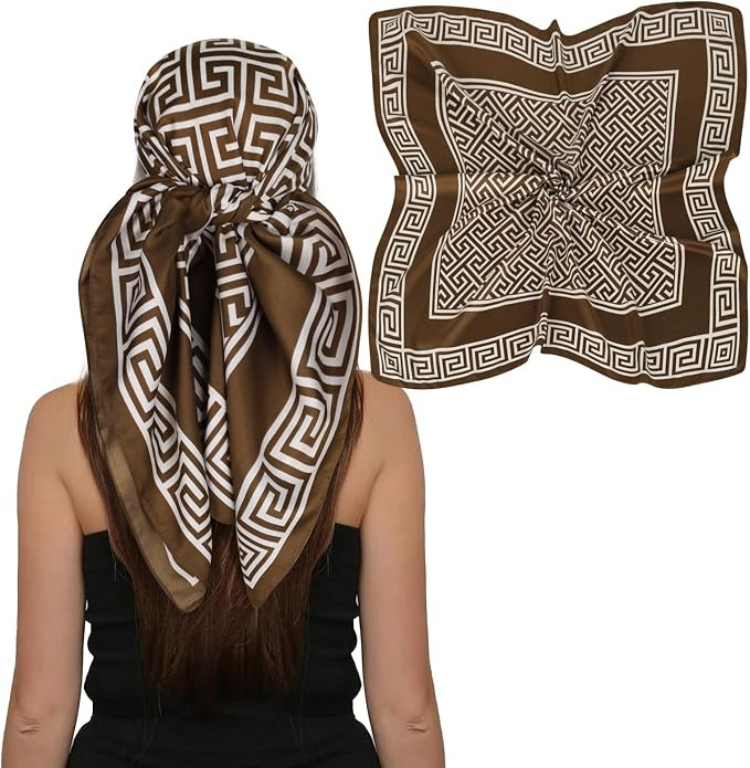 EXTREE Luxury Satin Head Scarf 35x35 - Silk-like Wrap for Women, Versatile Shawl/Sun Cover/Wrappi... | Amazon (US)