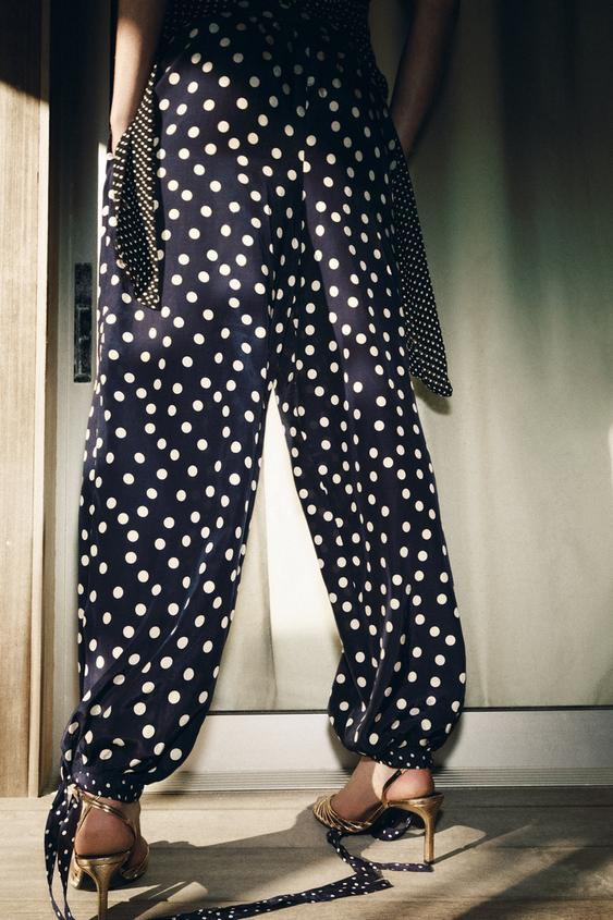 ZW COLLECTION POLKA DOT BALLOON PANTS | Zara US
