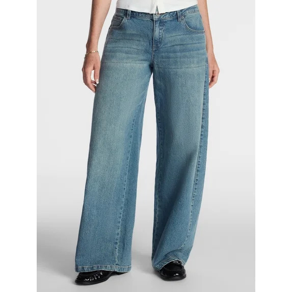 No Boundaries Ultra Baggy Jeans, 30.5", 32.5'', 34.5" Inseams, Women's and Women's Plus 00-4X | Walmart (US)