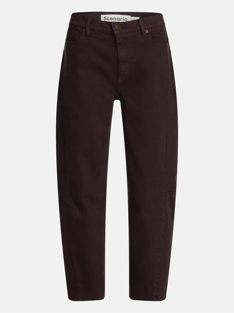 Scenario Women's and Women's Plus High Rise Barrel Jeans, 26", 28" Inseam, Sizes 0-28W | Walmart (US)