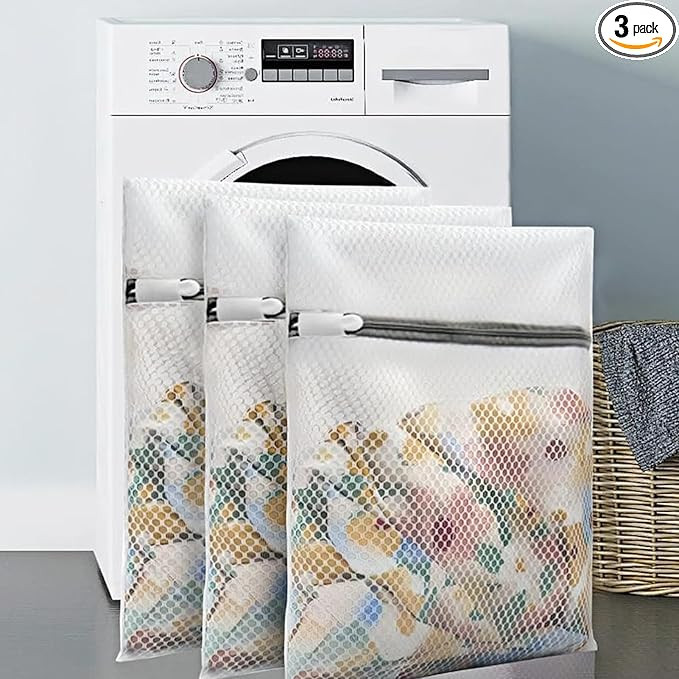 3Pcs Durable Honeycomb Mesh Laundry Bags for Washing Machine, 12 x 16 Inches Laundry Bags for Lau... | Amazon (US)