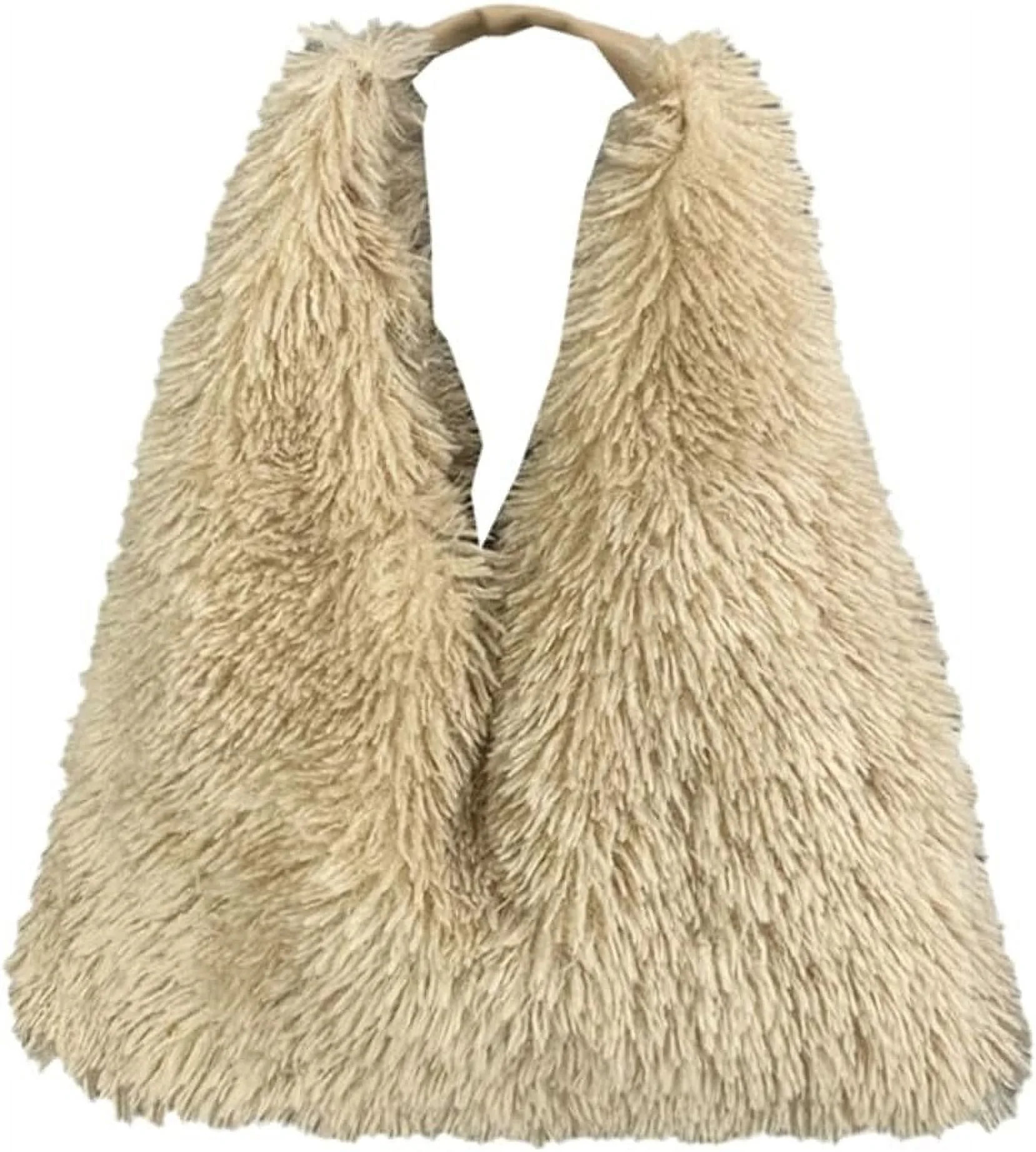 Kukuzhu Women's Furry Faux Fur Shoulder Bag Fluffy Plush Hobo Bag Soft Winter Handbag Large Totes... | Walmart (US)