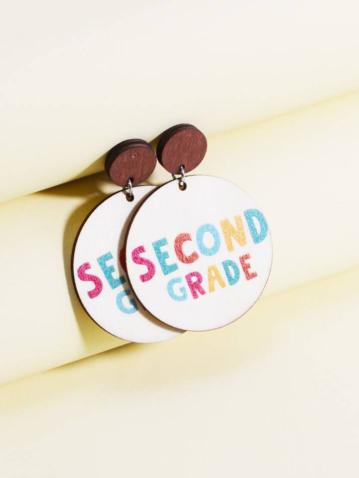 Letter Graphic Round Drop Earrings | SHEIN