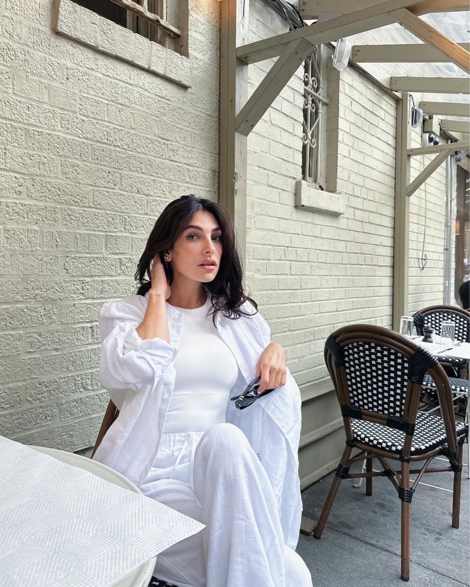 White total look 🤍

outfit inspiration, summer look, summer outfit, white outfit, white on white, linen trousers, Stradivarius, white bodysuit, white tank top, Mango, oversized white shirt, The Frankie Shop, lui oversized shirt, Farfetch. 

#LTKSeasonal #LTKeurope #LTKstyletip