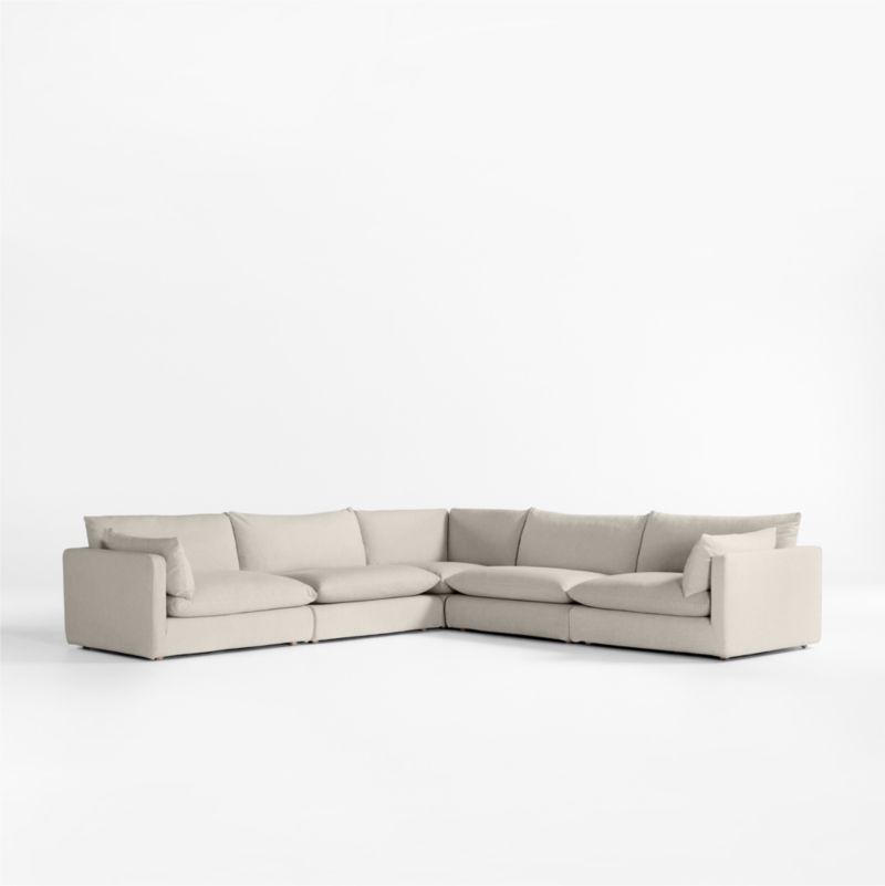 Unwind 5-Piece Slipcovered Sectional Sofa + Reviews | Crate & Barrel | Crate & Barrel
