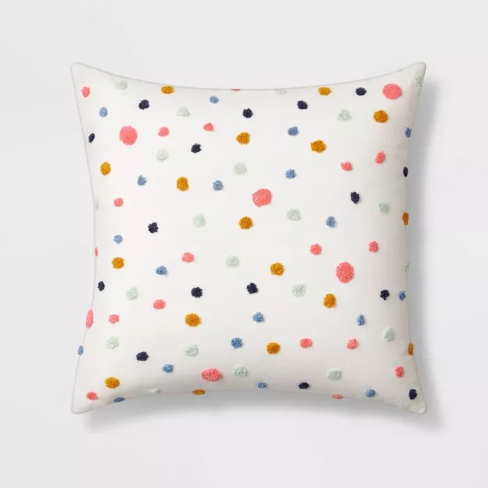 Square Embroidered Dot Throw Pillow - Pillowfort™ | Target