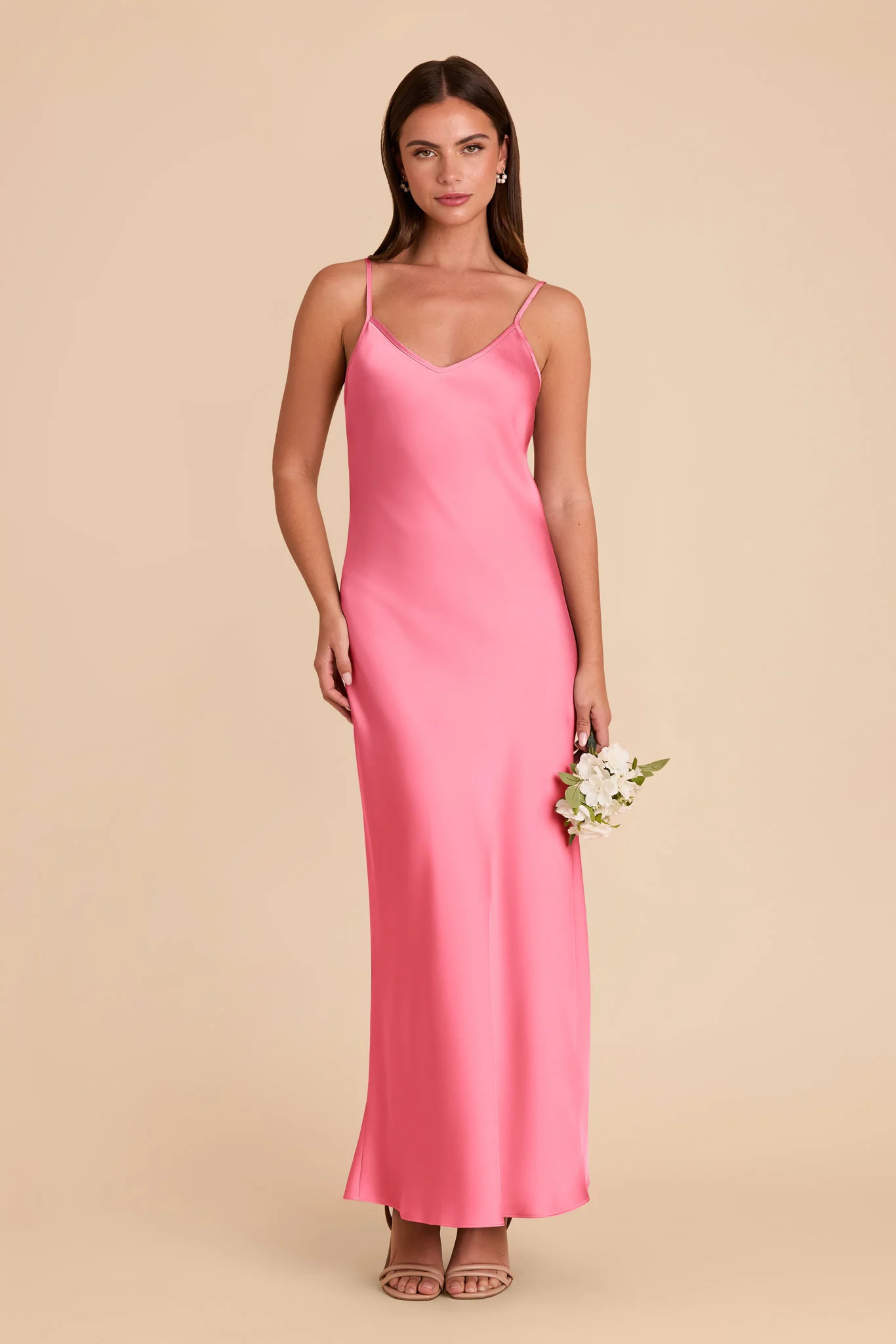 Alice Bon Bon Pink V-Neck Satin Slip Dress | Birdy Grey | Birdy Grey