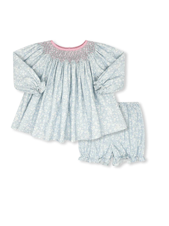 Betsy Bloomer Set Long Sleeve - Snow Kissed Floral, Princeton Pink Corduroy | Lullaby Set