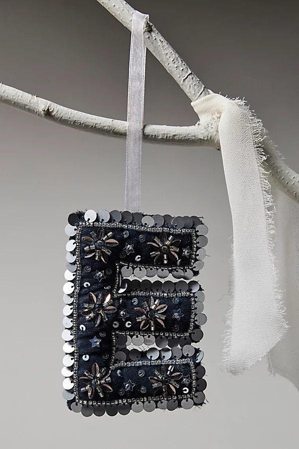 Skippy Cotton Velvet Monogram Letter Ornament | Free People (Global - UK&FR Excluded)