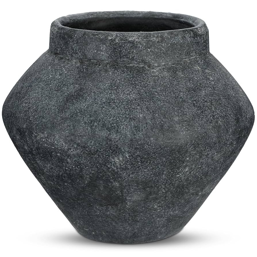 Briful Large Rustic Ceramic Vase with Distressed Finish, 8.2'' Tall Wide-Belly Decorative Flower ... | Amazon (US)