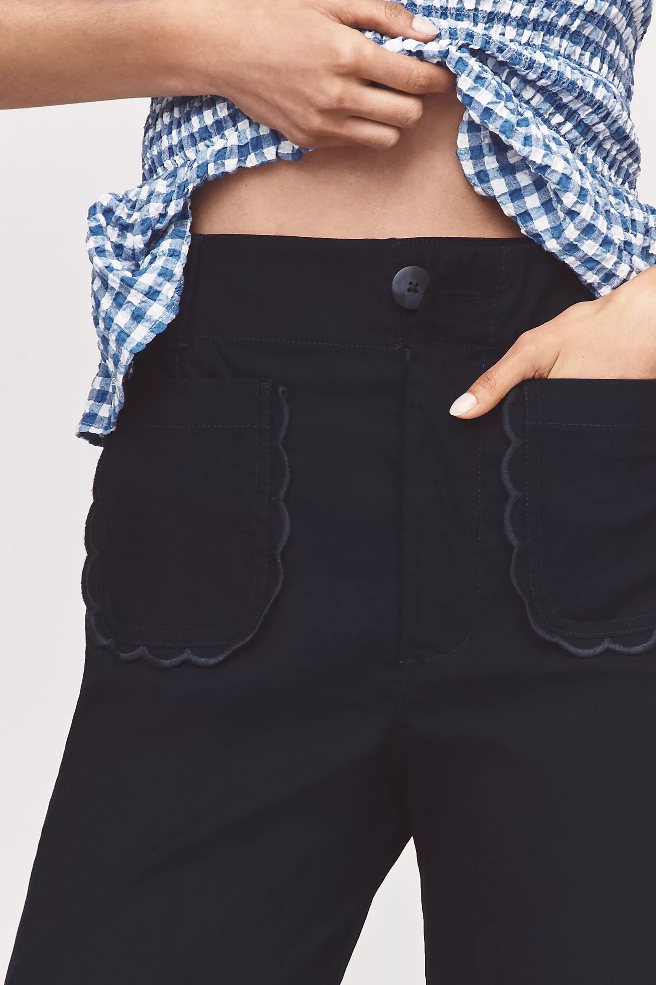 Maeve Colette Scallop High-Rise Wide-Leg Pants in Magic Fabric | Anthropologie (US)