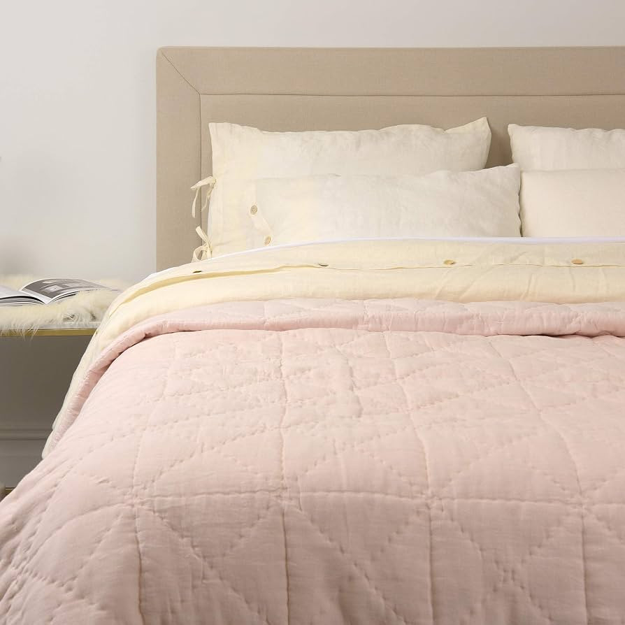 Best Home Fashion Linen and Cotton Tufted Quilt- Casual Elegance, Lightweight and Stylish Bedding... | Amazon (US)