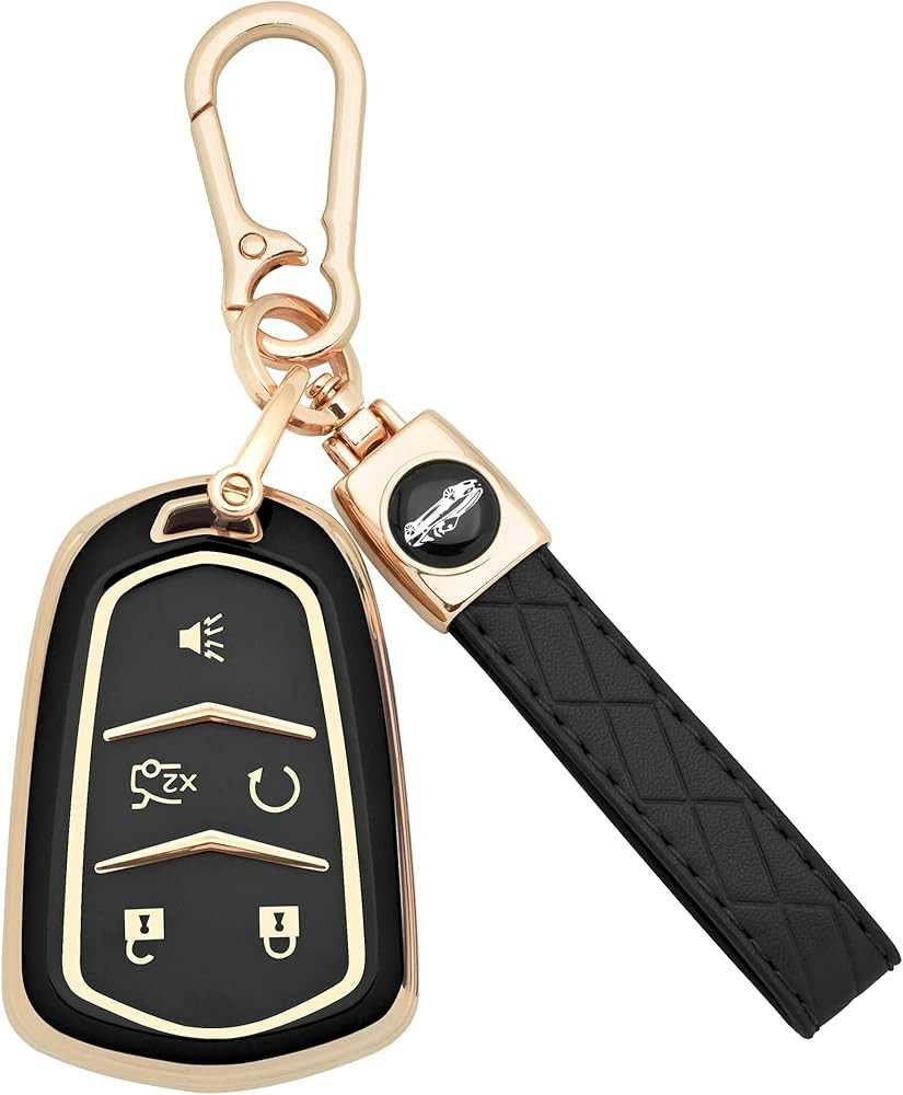 Key Fob Cover for Cadillac with Keychain TPU Key Case Shell Compatible with Cadillac Escalade CT6... | Amazon (US)