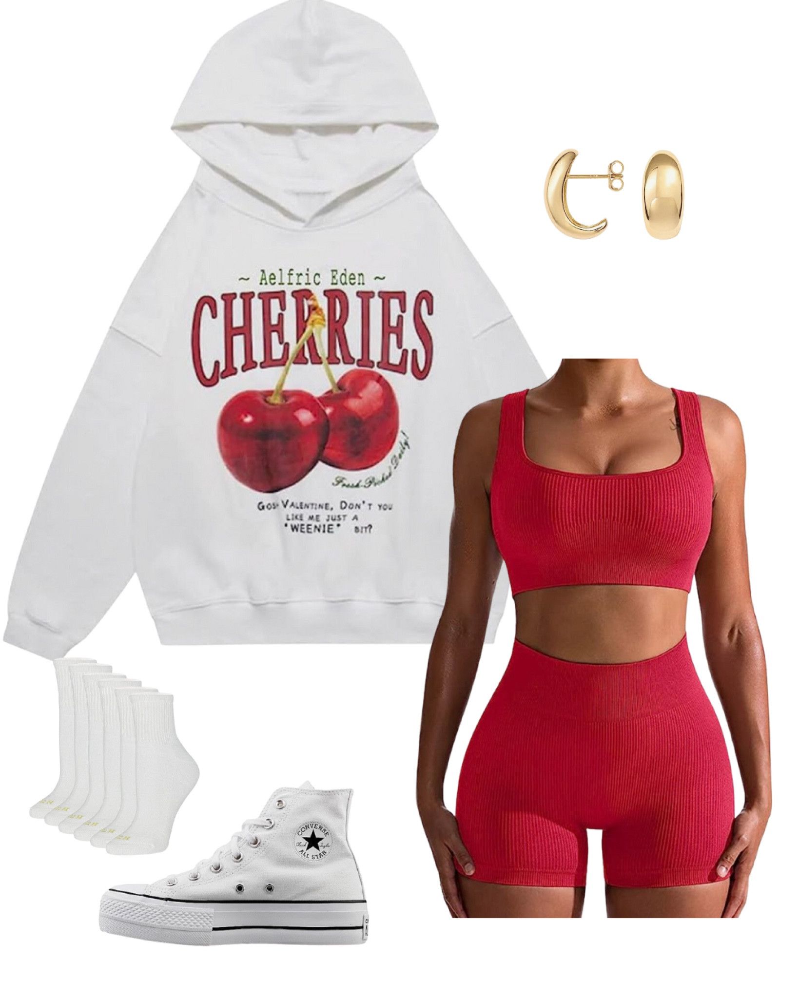 Athleisure outfit ideas all from amazon! Obsessed with this red workout set & cherry hoodie!

#LTKunder50 #LTKFitness #LTKstyletip