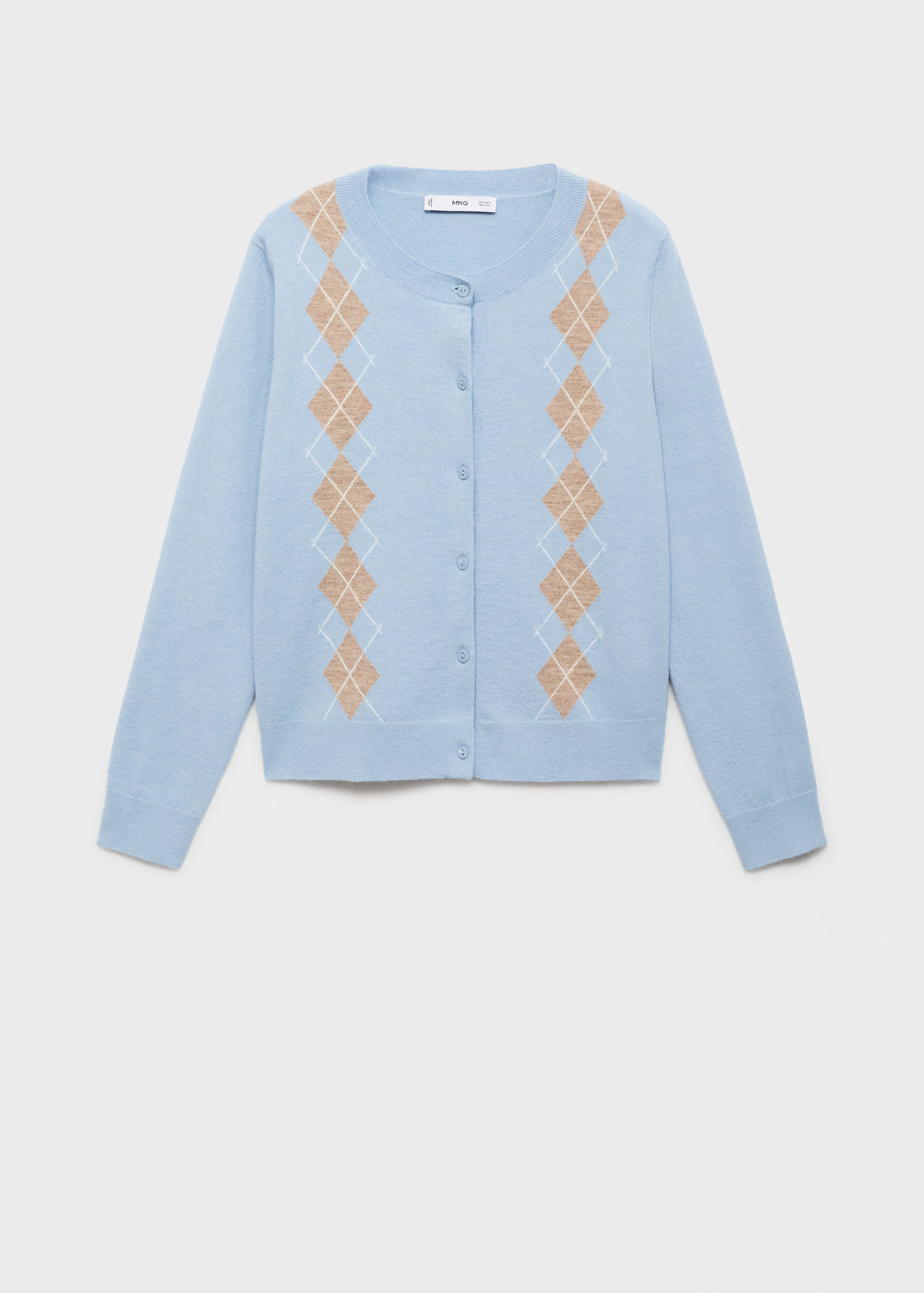 Argyle pattern knit cardigan | Mango (US/MX/AU)