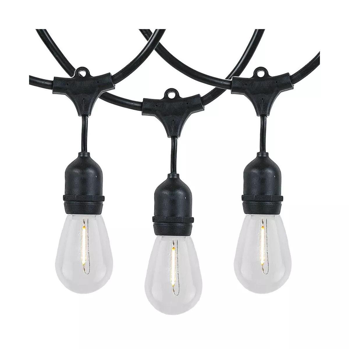 Novelty Lights Warm White LED Edison Lights with 26 Suspended S14 Filament Bulbs 48 Feet | Target