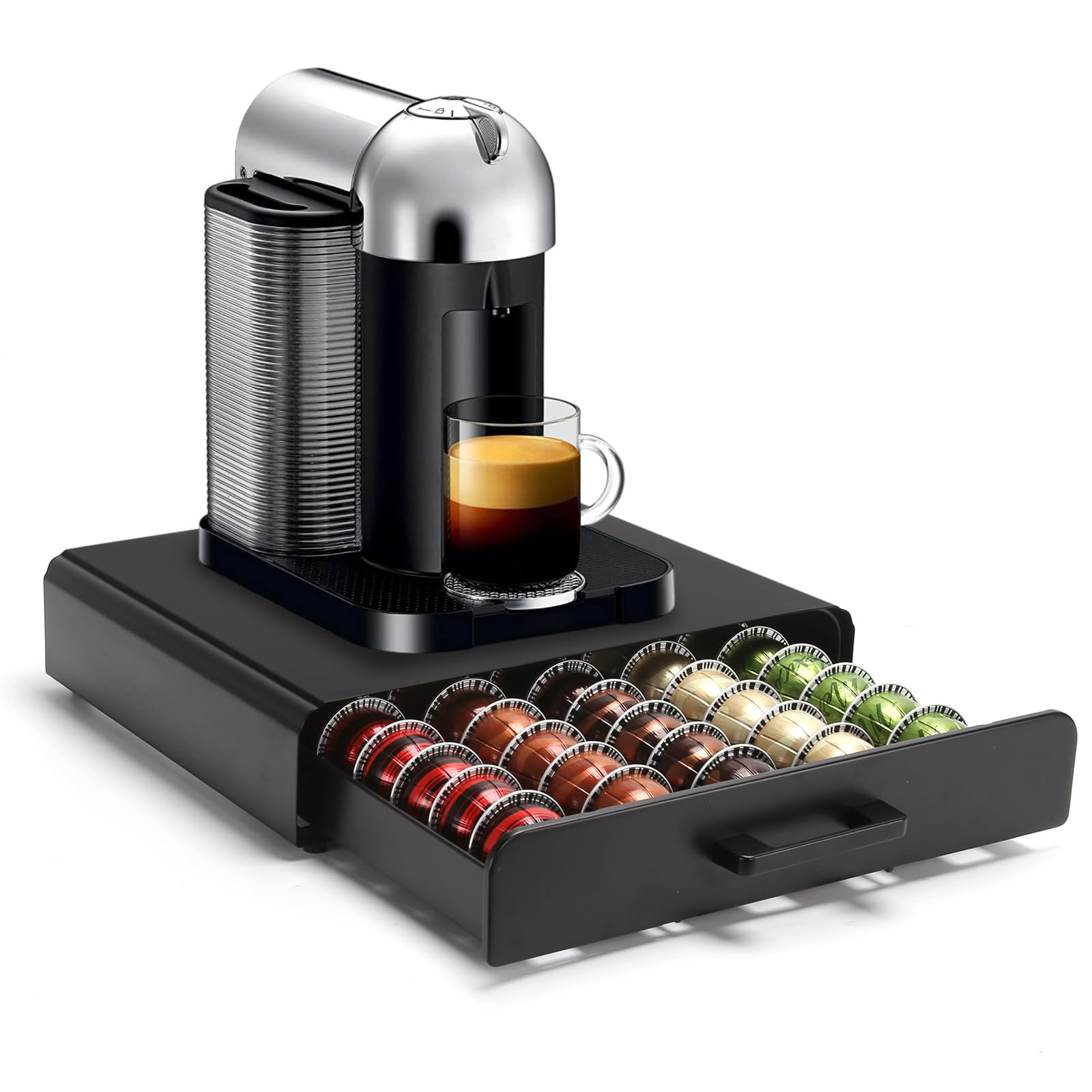 Coffee Pod Holder Storage Drawer for Counter,Metal Coffee Capsule Organizer for Vertuoline Pods.M... | Amazon (UK)